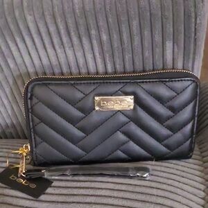 Nwt Bebe Black Quilted Women's Wallet